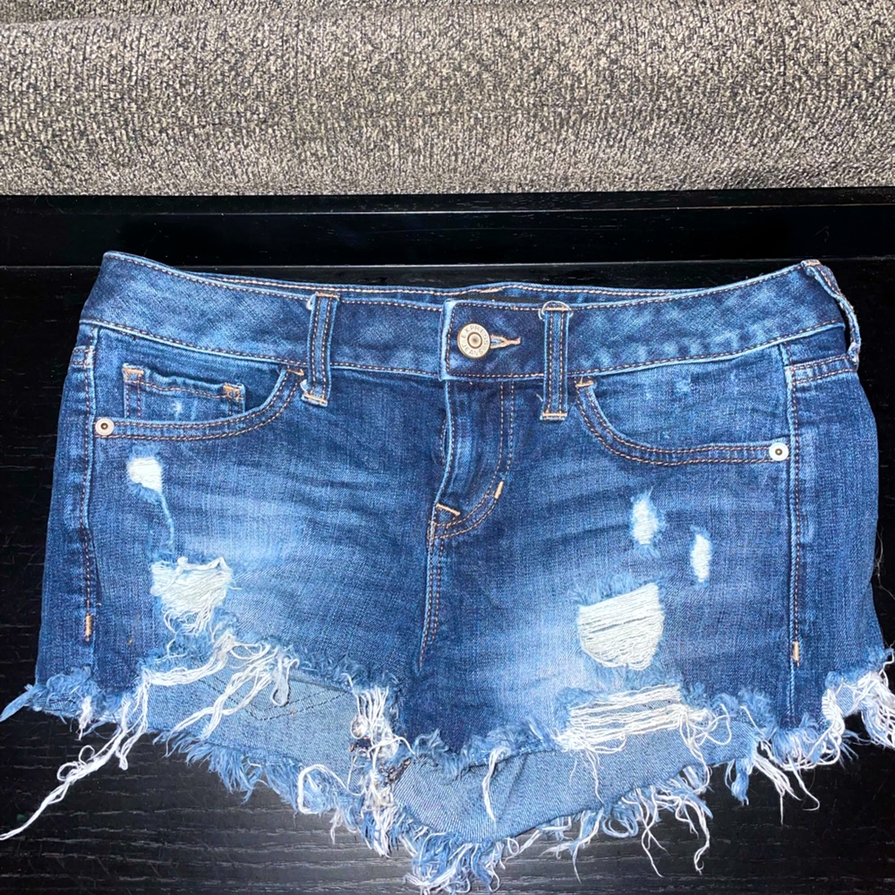 Express high waisted denim shorts
